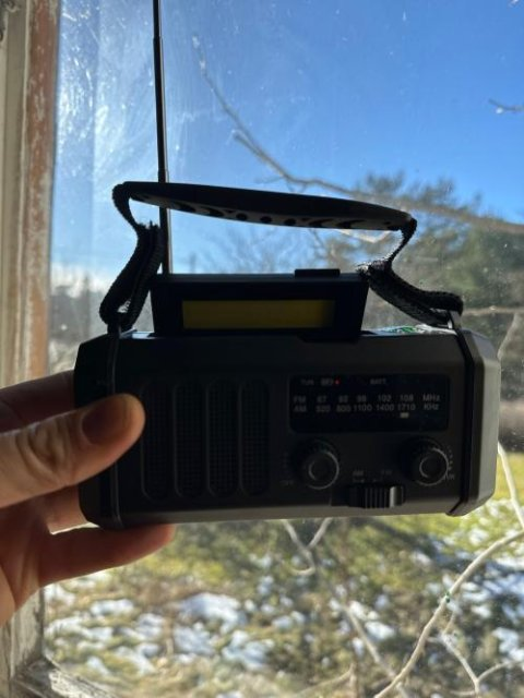 Klantfoto van de noodradio